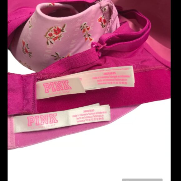 Lot of 2 bras by Pink Victoria’s Secret Size 38DD Wear Everywhere Wireless - Picture 3 of 3